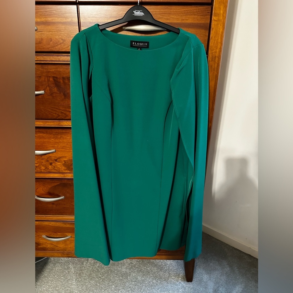 Eloquii Green Cape Dress. Size 14.